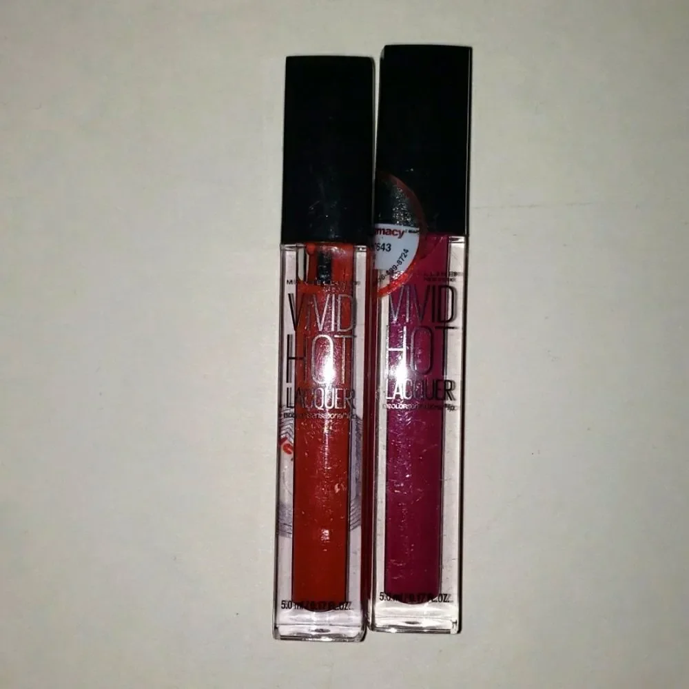 Maybelline Vivid Hot Laquer Lip Gloss, 68 Sassy, 70 So Hot